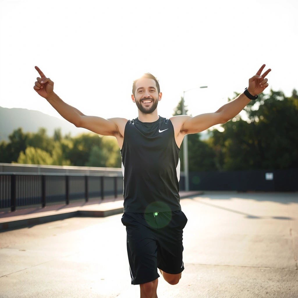 Man feeling energetic and confident